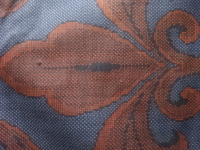 JAPANESE KIMONO / ANTIQUE KIMONO / SILK / DORO OSHIMA TSUMUGI / WOVEN ARABESQUE / 5MARUKI